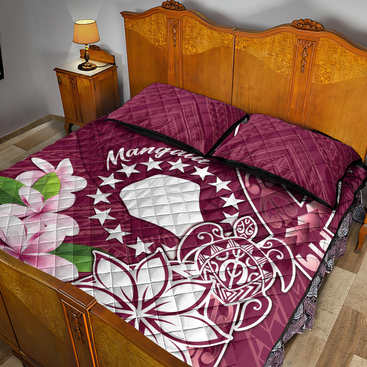Cook Island Mangaia Gospel Day Quilt Bed Set Floral Tribal Pattern LT05 - Polynesian Pride