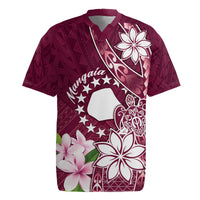 Personalised Cook Island Mangaia Gospel Day Rugby Jersey Floral Tribal Pattern LT05 Maroon - Polynesian Pride