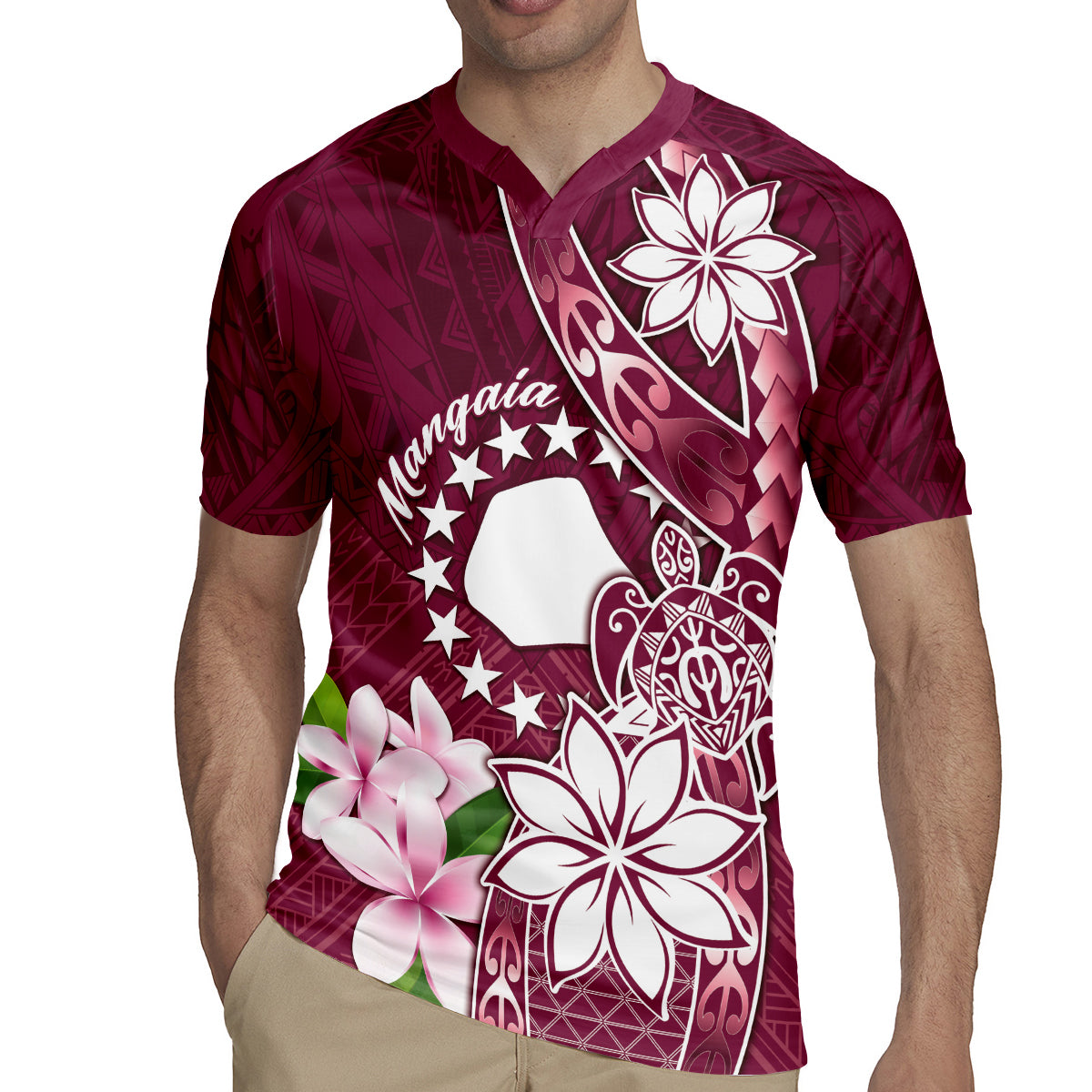 Personalised Cook Island Mangaia Gospel Day Rugby Jersey Floral Tribal Pattern LT05 - Polynesian Pride
