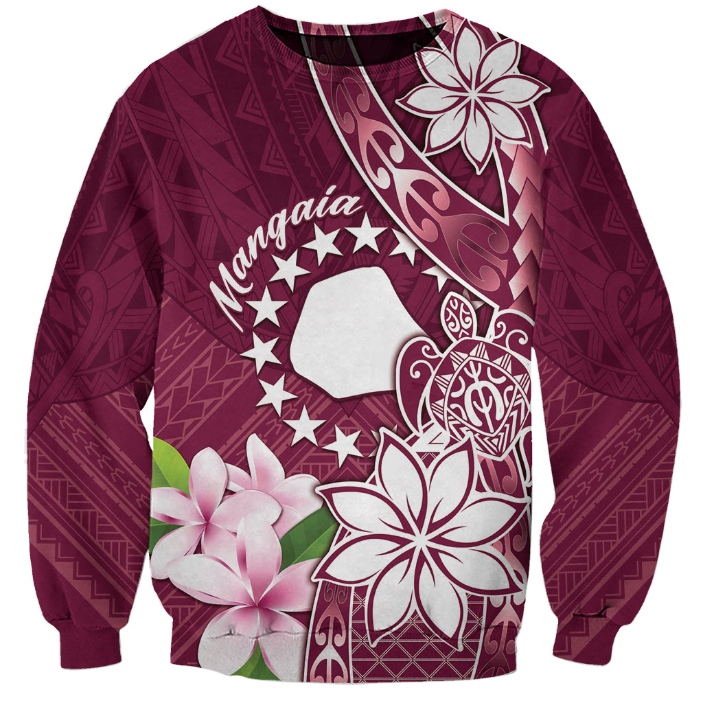 Personalised Cook Island Mangaia Gospel Day Sweatshirt Floral Tribal Pattern LT05 Unisex Maroon - Polynesian Pride