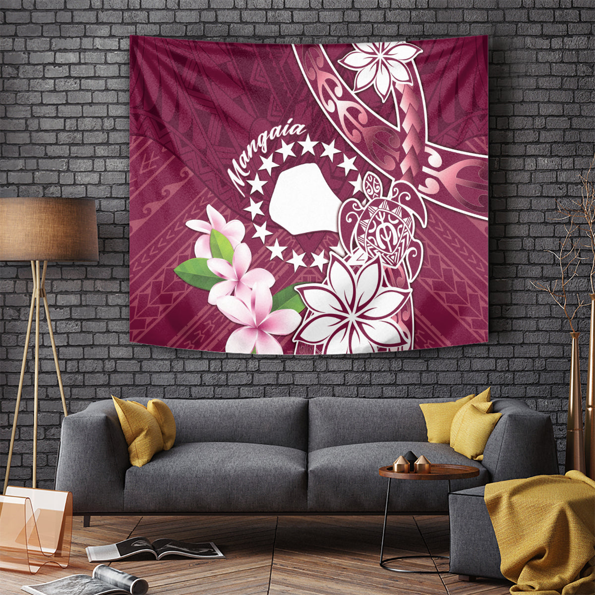 Cook Island Mangaia Gospel Day Tapestry Floral Tribal Pattern LT05 - Polynesian Pride
