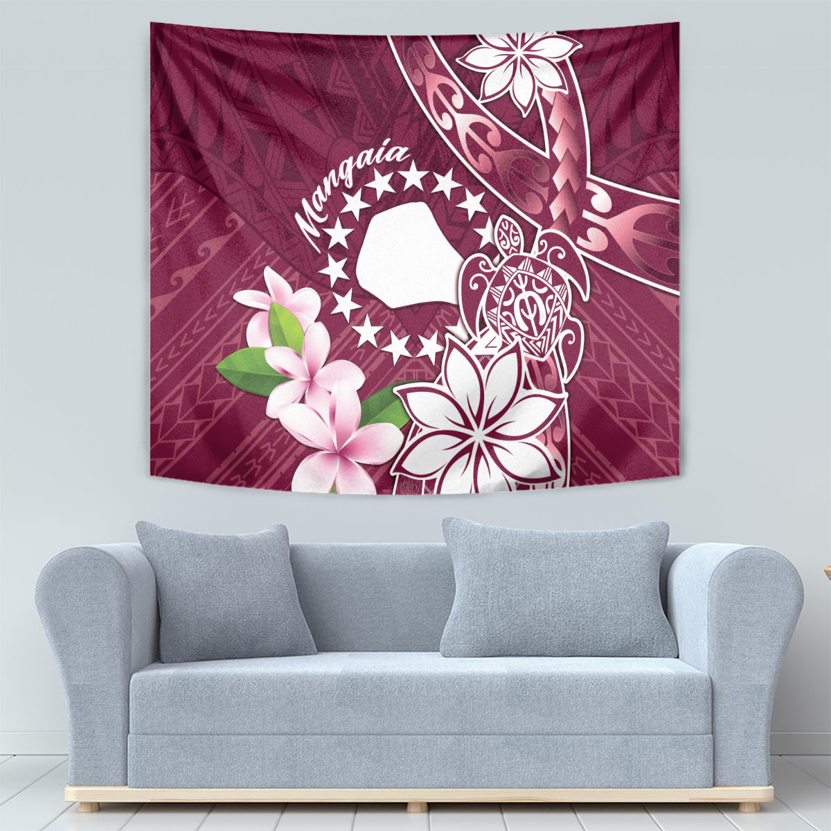 Cook Island Mangaia Gospel Day Tapestry Floral Tribal Pattern LT05 - Polynesian Pride