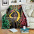 Vanuatu 44th Anniversary Independence Day Blanket Melanesian Warrior With Sand Drawing Pattern