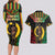 Vanuatu 44th Anniversary Independence Day Couples Matching Long Sleeve Bodycon Dress and Hawaiian Shirt Melanesian Warrior With Sand Drawing Pattern