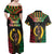 Vanuatu 44th Anniversary Independence Day Couples Matching Off Shoulder Maxi Dress and Hawaiian Shirt Melanesian Warrior With Sand Drawing Pattern