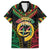 Vanuatu 44th Anniversary Independence Day Family Matching Short Sleeve Bodycon Dress and Hawaiian Shirt Melanesian Warrior With Sand Drawing Pattern