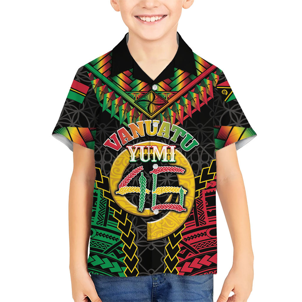 Vanuatu 46th Anniversary Independence Day Hawaiian Shirt Melanesian Warrior With Sand Drawing Pattern LT05 - Polynesian Pride
