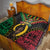 Vanuatu 44th Anniversary Independence Day Quilt Melanesian Warrior With Sand Drawing Pattern