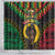 Vanuatu 44th Anniversary Independence Day Shower Curtain Melanesian Warrior With Sand Drawing Pattern