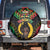 Vanuatu 44th Anniversary Independence Day Spare Tire Cover Melanesian Warrior With Sand Drawing Pattern