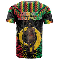 Vanuatu 46th Anniversary Independence Day T Shirt Melanesian Warrior With Sand Drawing Pattern LT05 - Polynesian Pride