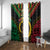 Vanuatu 44th Anniversary Independence Day Window Curtain Melanesian Warrior With Sand Drawing Pattern