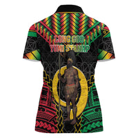Vanuatu 46th Anniversary Independence Day Women Polo Shirt Melanesian Warrior With Sand Drawing Pattern LT05 - Polynesian Pride