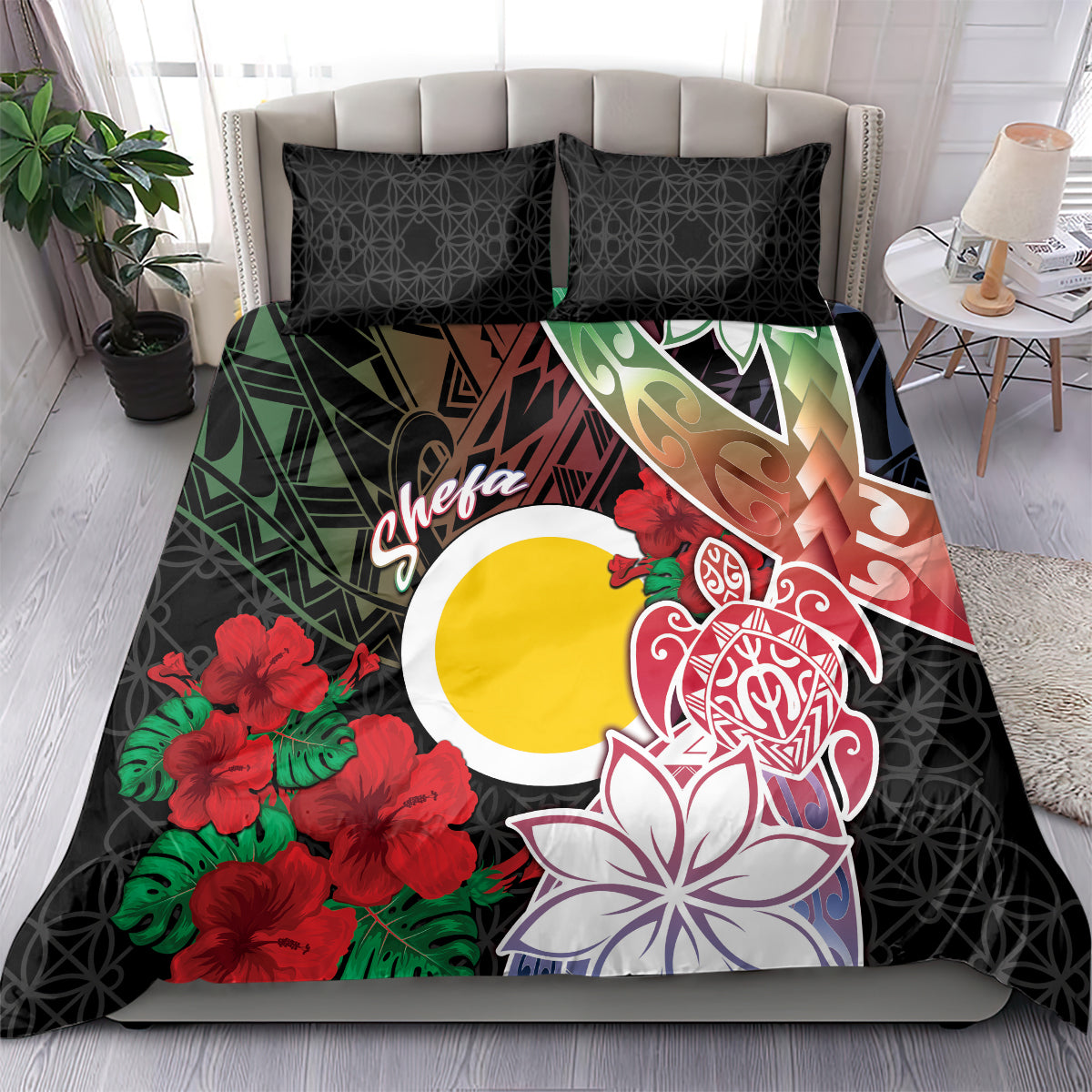 Vanuatu Shefa Day Bedding Set Floral Pattern LT05 - Polynesian Pride