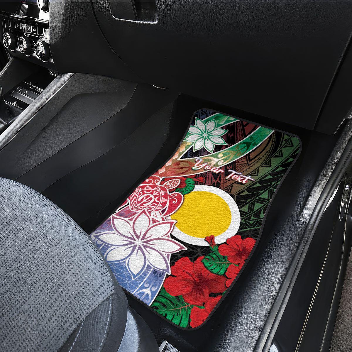 Personalised Vanuatu Shefa Day Car Mats Floral Pattern LT05 - Polynesian Pride