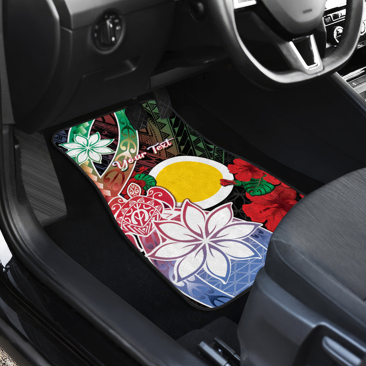Personalised Vanuatu Shefa Day Car Mats Floral Pattern LT05 - Polynesian Pride