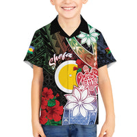 Personalised Vanuatu Shefa Day Kid Hawaiian Shirt Floral Pattern LT05 Kid Black - Polynesian Pride