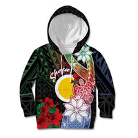 Personalised Vanuatu Shefa Day Kid Hoodie Floral Pattern LT05 Hoodie Black - Polynesian Pride