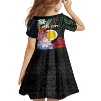 Personalised Vanuatu Shefa Day Kid Short Sleeve Dress Floral Pattern LT05 - Polynesian Pride
