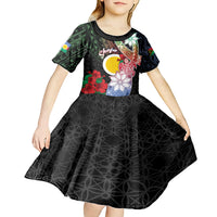 Personalised Vanuatu Shefa Day Kid Short Sleeve Dress Floral Pattern LT05 - Polynesian Pride