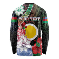 Personalised Vanuatu Shefa Day Long Sleeve Shirt Floral Pattern LT05 - Polynesian Pride