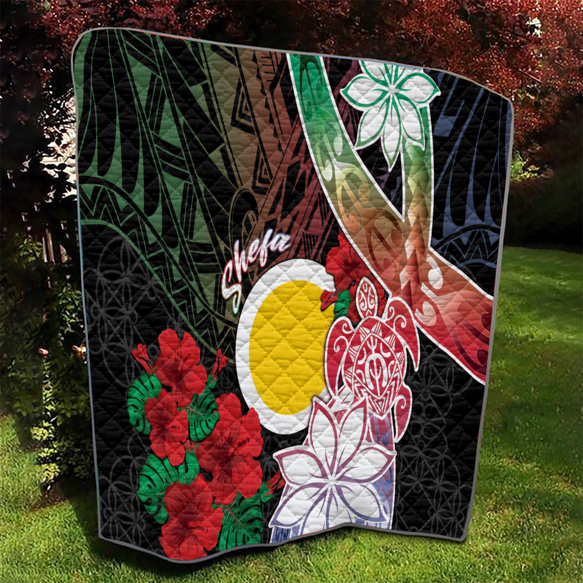 Vanuatu Shefa Day Quilt Floral Pattern LT05 - Polynesian Pride