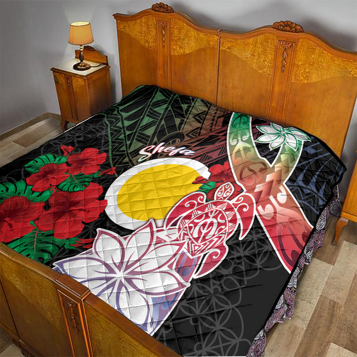 Vanuatu Shefa Day Quilt Floral Pattern LT05 - Polynesian Pride