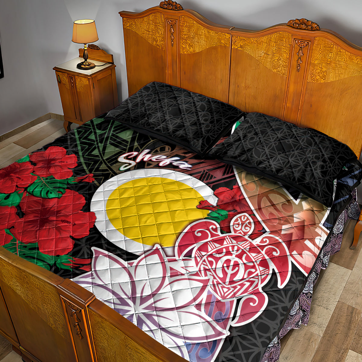 Vanuatu Shefa Day Quilt Bed Set Floral Pattern LT05 - Polynesian Pride