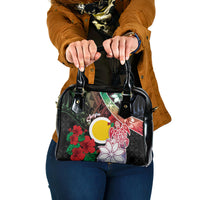 Vanuatu Shefa Day Shoulder Handbag Floral Pattern LT05 One Size Black - Polynesian Pride