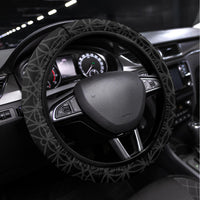 Vanuatu Shefa Day Steering Wheel Cover Floral Pattern LT05 Universal Fit Black - Polynesian Pride