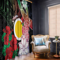 Vanuatu Shefa Day Window Curtain Floral Pattern LT05 - Polynesian Pride