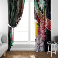 Vanuatu Shefa Day Window Curtain Floral Pattern LT05 - Polynesian Pride