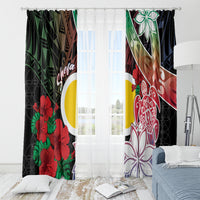 Vanuatu Shefa Day Window Curtain Floral Pattern LT05 - Polynesian Pride