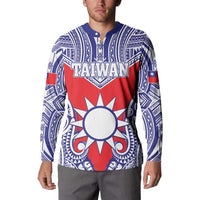 Personalised Taiwan Button Sweatshirt Austronesian Tribal Tattoo Red LT05 - Polynesian Pride