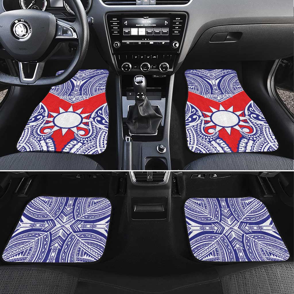 Taiwan Car Mats Austronesian Tribal Tattoo Red LT05 Set 4pcs Red - Polynesian Pride