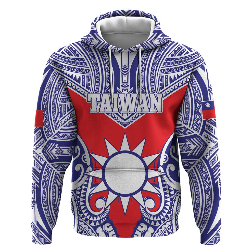 Personalised Taiwan Hoodie Austronesian Tribal Tattoo Red LT05 Pullover Hoodie Red - Polynesian Pride