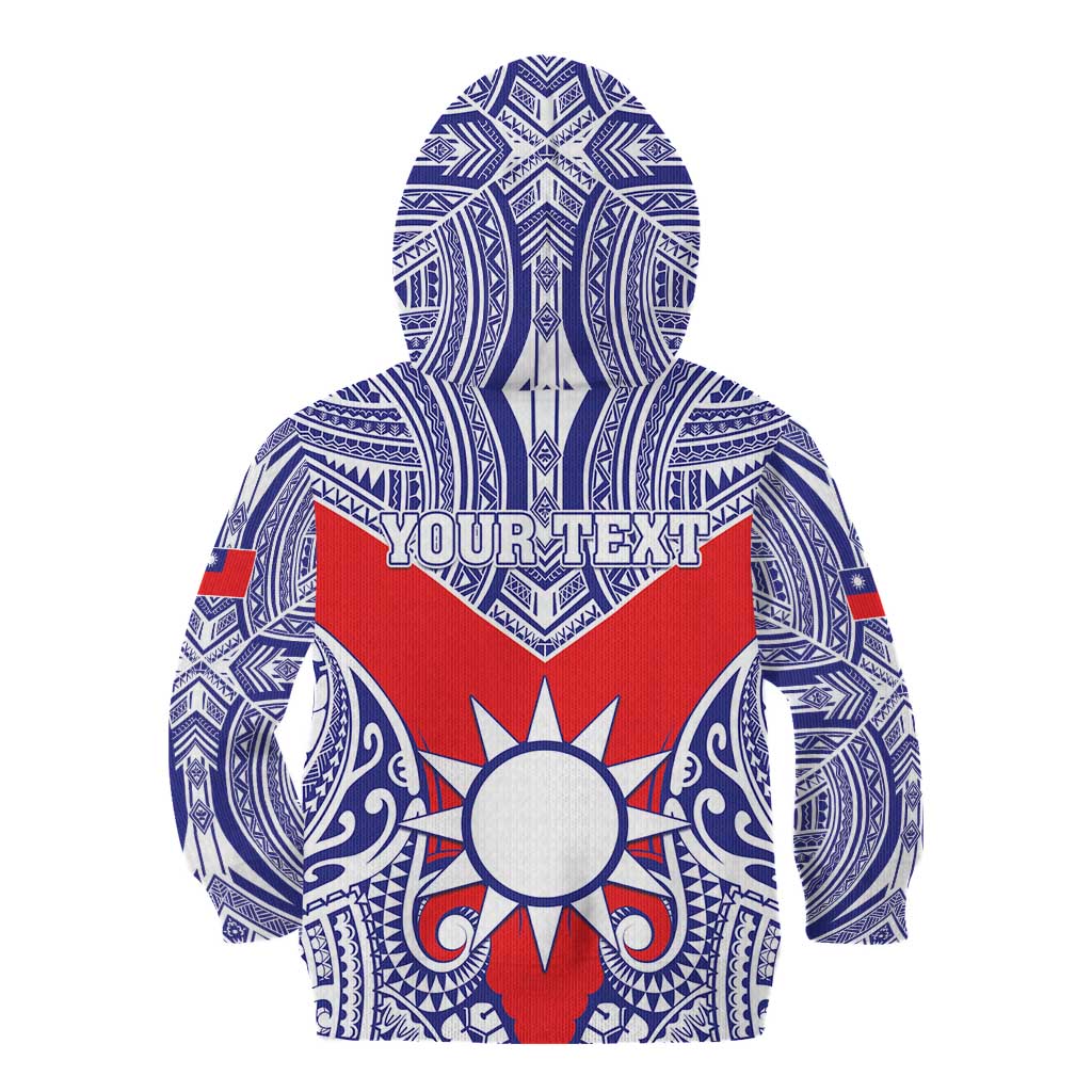 Personalised Taiwan Kid Hoodie Austronesian Tribal Tattoo Red LT05 - Polynesian Pride
