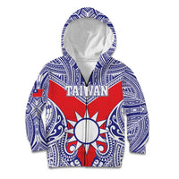 Personalised Taiwan Kid Hoodie Austronesian Tribal Tattoo Red LT05 Zip Hoodie Red - Polynesian Pride