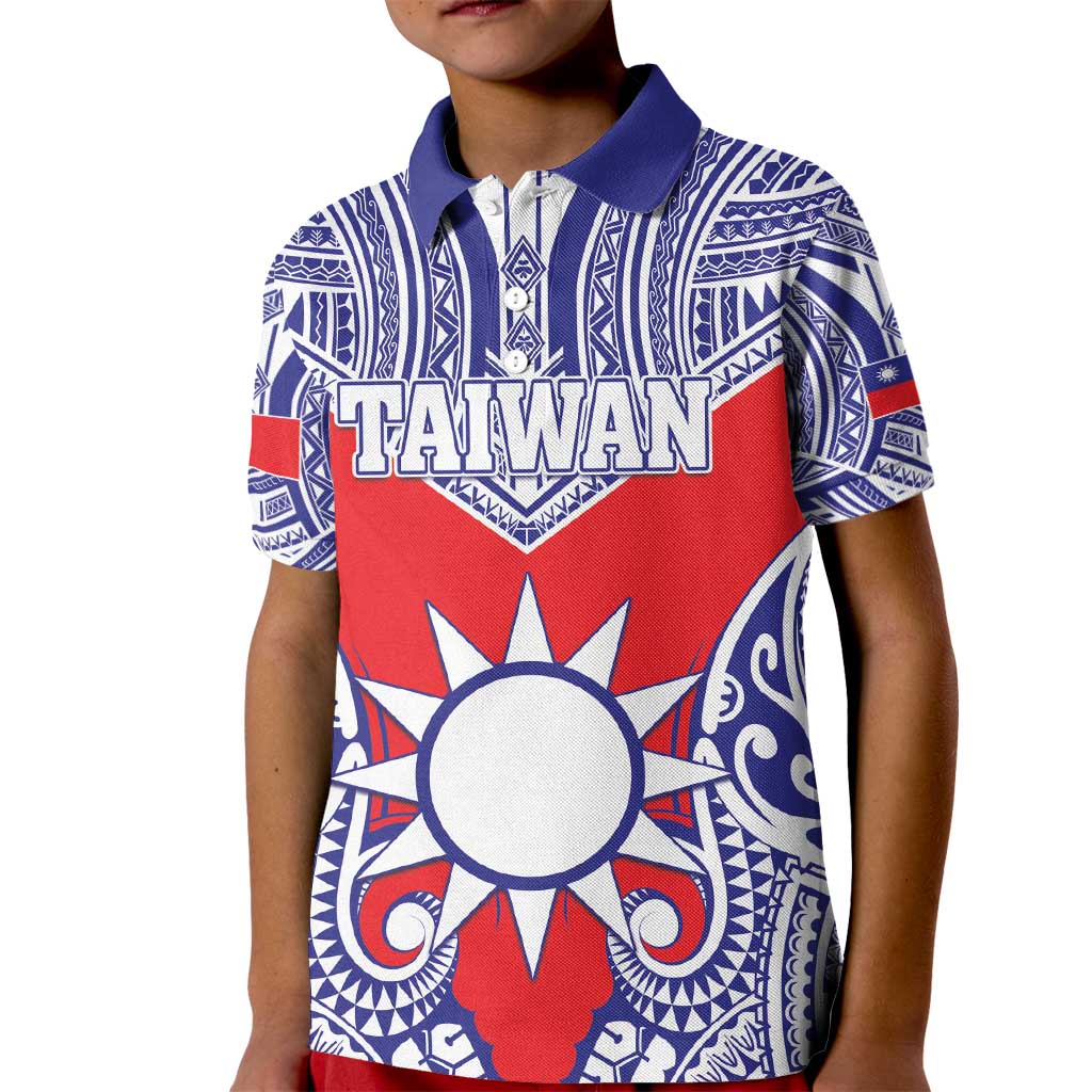 Personalised Taiwan Kid Polo Shirt Austronesian Tribal Tattoo Red LT05 Kid Red - Polynesian Pride