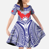 Personalised Taiwan Kid Short Sleeve Dress Austronesian Tribal Tattoo Red LT05 KID Red - Polynesian Pride