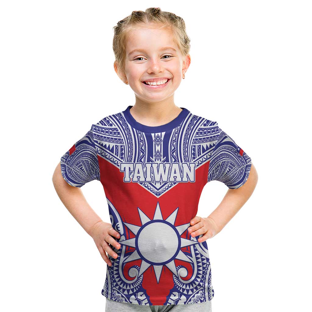 Personalised Taiwan Kid T Shirt Austronesian Tribal Tattoo Red LT05 Red - Polynesian Pride