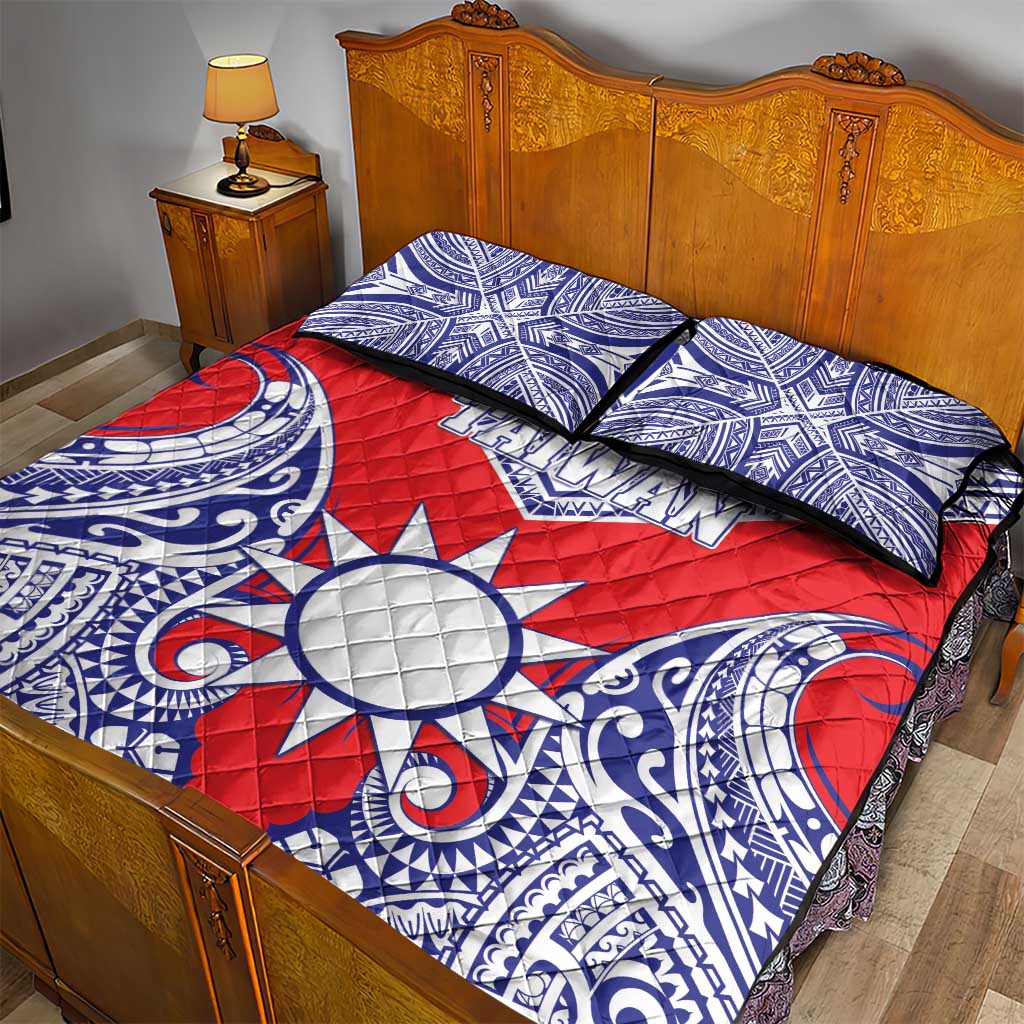 Taiwan Quilt Bed Set Austronesian Tribal Tattoo Red LT05 - Polynesian Pride