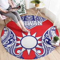 Taiwan Round Carpet Austronesian Tribal Tattoo Red LT05 - Polynesian Pride