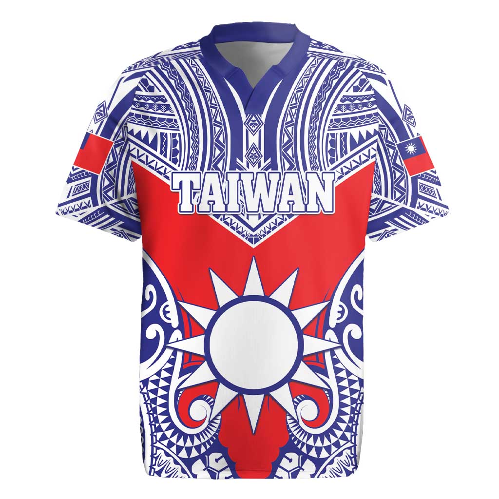 Personalised Taiwan Rugby Jersey Austronesian Tribal Tattoo Red LT05 Red - Polynesian Pride