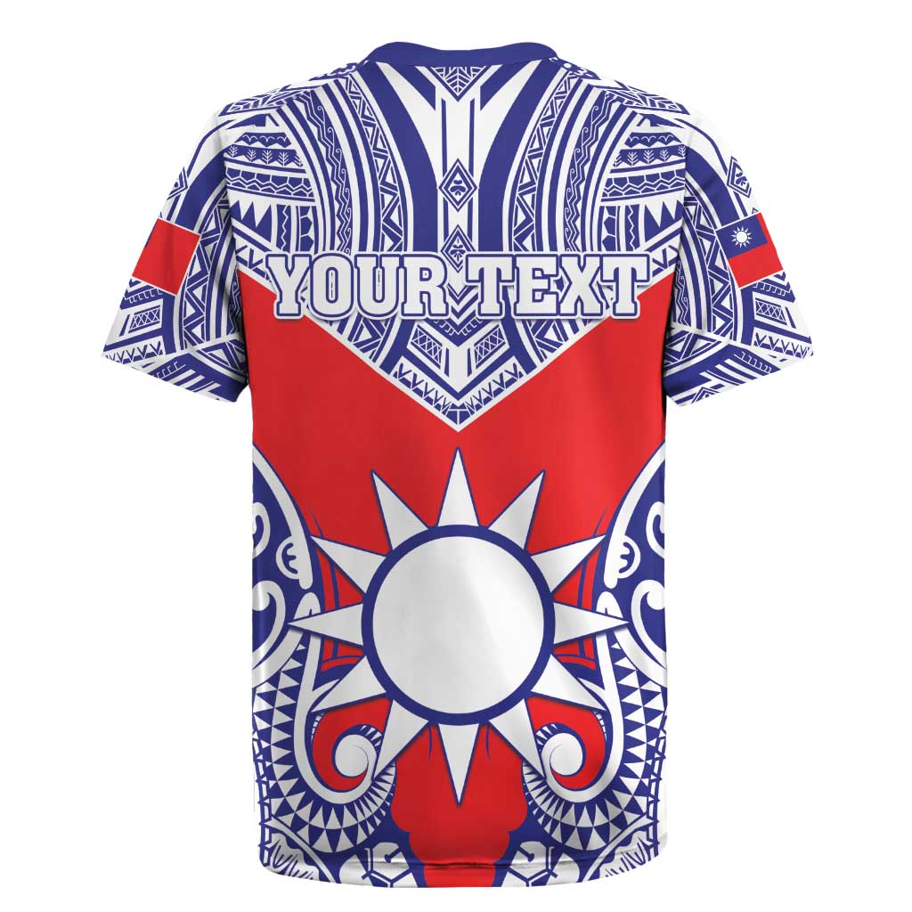 Personalised Taiwan Rugby Jersey Austronesian Tribal Tattoo Red LT05 - Polynesian Pride