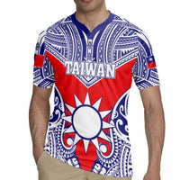 Personalised Taiwan Rugby Jersey Austronesian Tribal Tattoo Red LT05 - Polynesian Pride