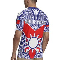 Personalised Taiwan Rugby Jersey Austronesian Tribal Tattoo Red LT05 - Polynesian Pride