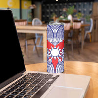 Personalised Taiwan Skinny Tumbler Austronesian Tribal Tattoo Red LT05 - Polynesian Pride