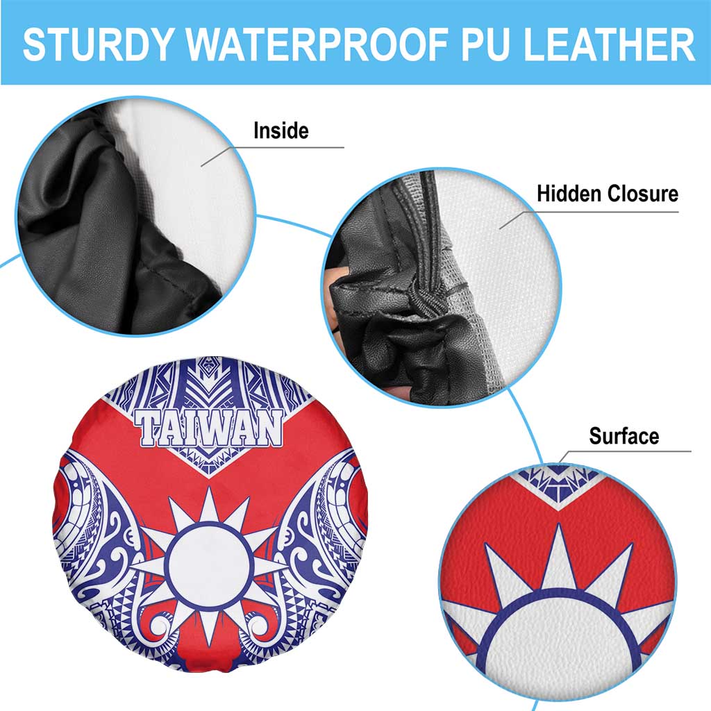 Taiwan Spare Tire Cover Austronesian Tribal Tattoo Red LT05 - Polynesian Pride