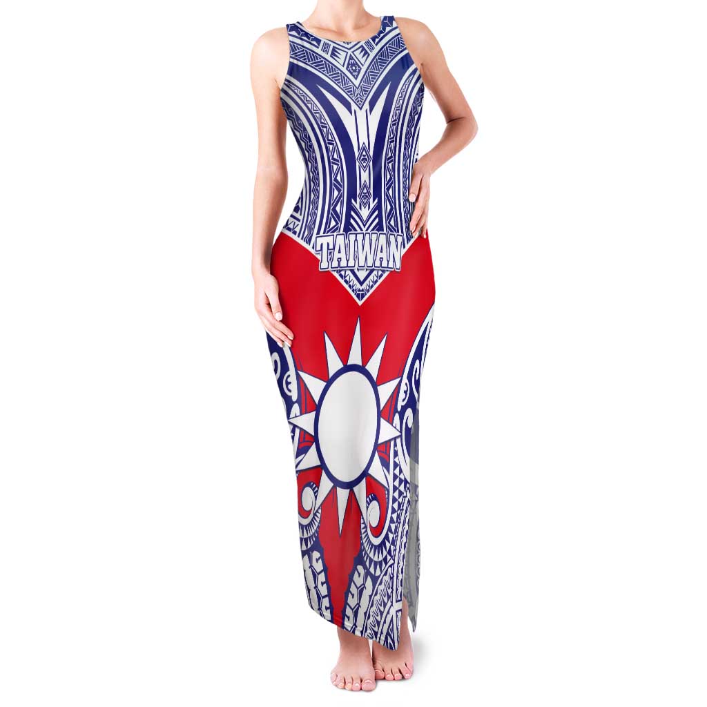 Personalised Taiwan Tank Maxi Dress Austronesian Tribal Tattoo Red LT05 Women Red - Polynesian Pride